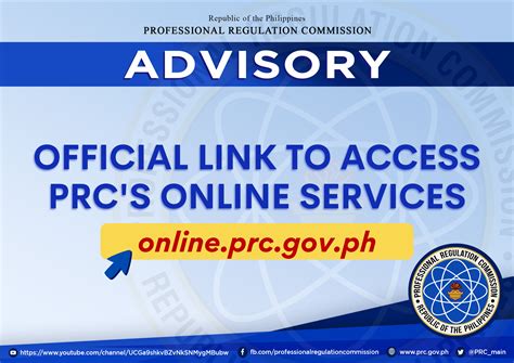 The Official Link to Access PRC's Online Services .